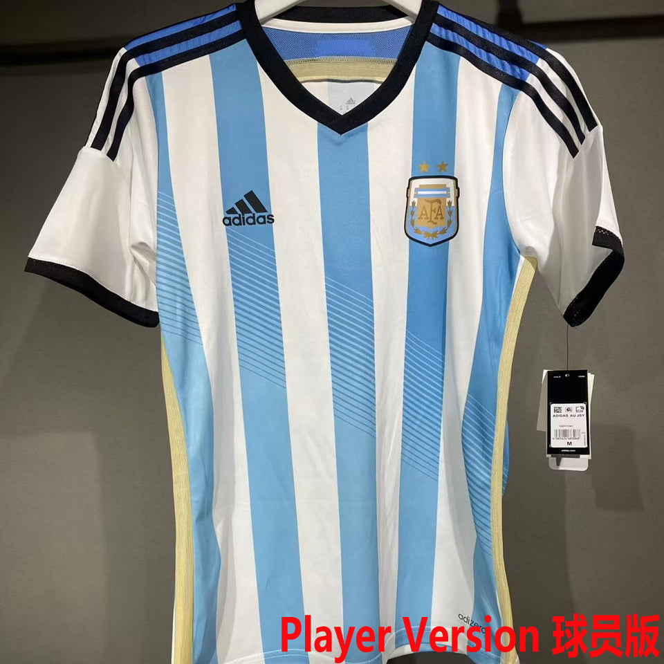 Maillot Argentine Domicile Rétro 2014 (Version Joueur)