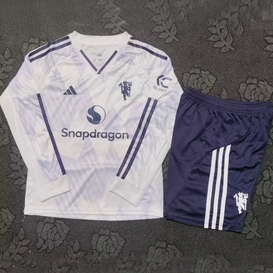 Maillot Manchester United Extérieur Manches Longues 2025/26 Enfant