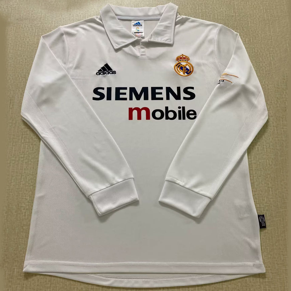 Maillot Real Madrid Domicile Manches Longues Rétro 2002/03