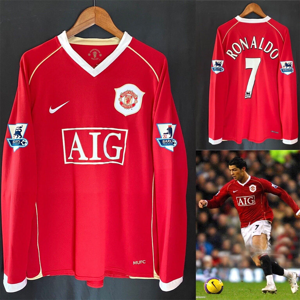 Maillot Manchester United Domicile Manches Longues Rétro 2006/07