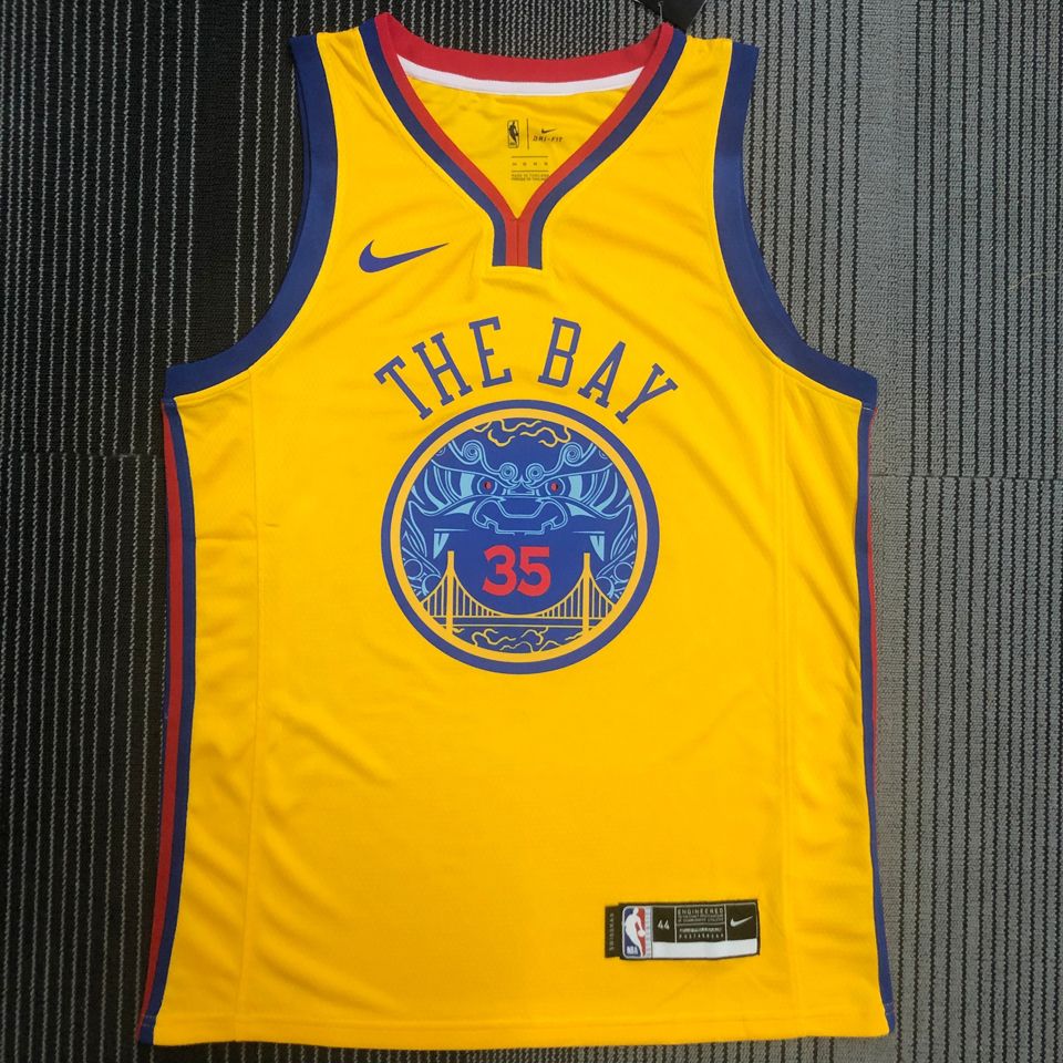 Maillot Warriors Durant 35 The Bay Nba Jerseys Hot Pressed 2018