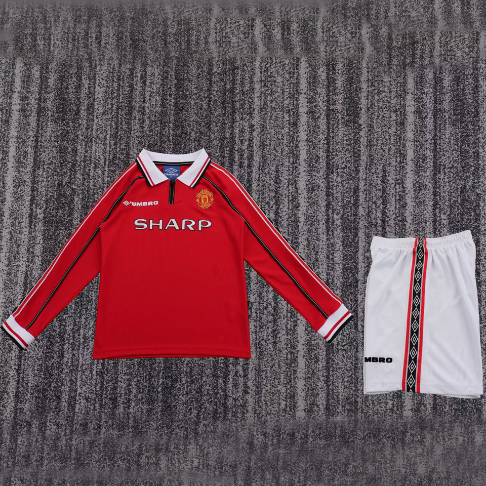 Maillot Manchester United Domicile Manches Longues Rétro Enfant