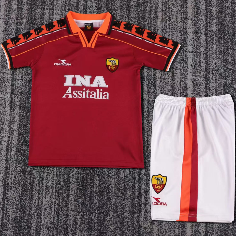 Maillot AS Roma Domicile Rétro 1998/99 Enfant