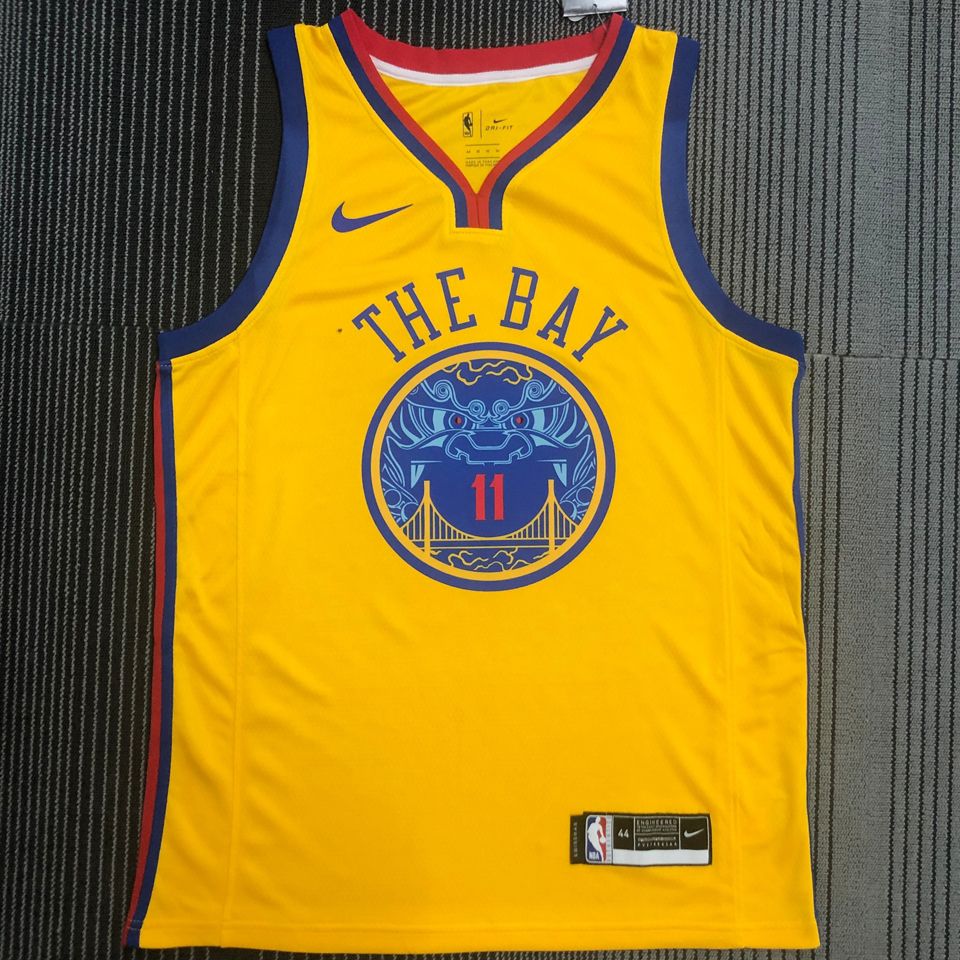 Maillot Warriors Thompson 11 The Bay Nba Jerseys Hot Pressed 2018