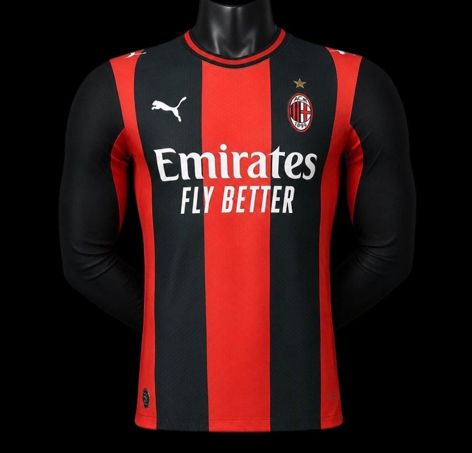 Maillot AC Milan Manches Longues Domicile 2026/27 (Version Joueur)