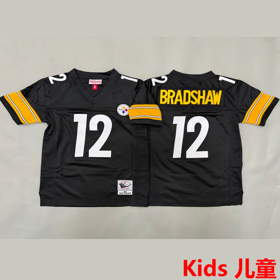 Maillot Bradshaw 12 Pittsburgh Steelers Rétro Enfant