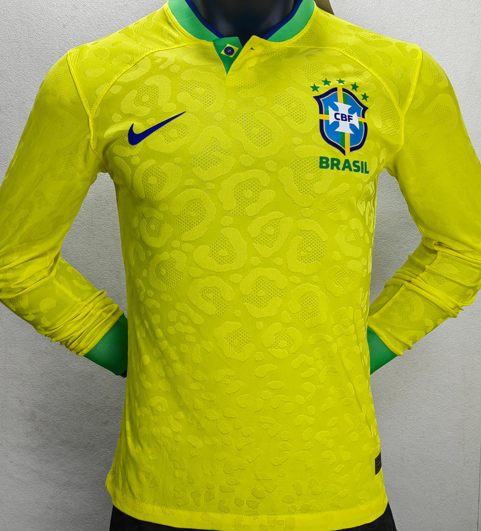 Maillot Brésil Domicile Manches Longues 2022/23 (Version Joueur)