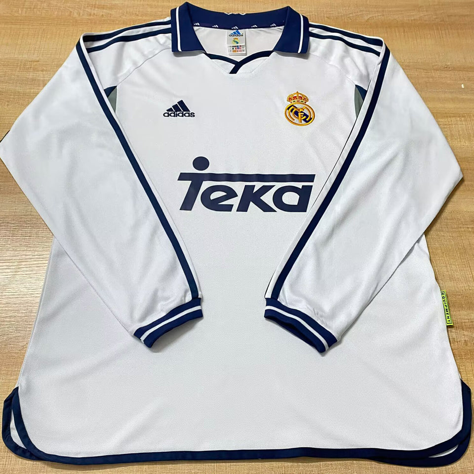 Maillot Real Madrid Domicile Manches Longues Rétro 2000/01