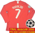 Maillot Manchester United Domicile Manches Longues Rétro 2007/08