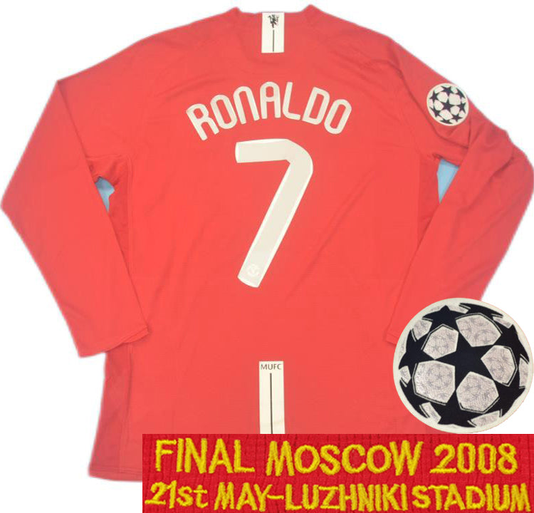 Maillot Manchester United Domicile Manches Longues Rétro 2007/08