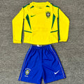Maillot Brésil Domicile Manches Longues Rétro 2002 Enfant
