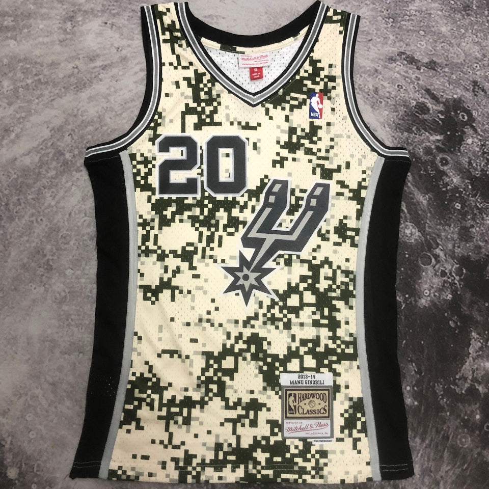 Maillot Spurs Ginobili 20 Camo Rétro 2013/14