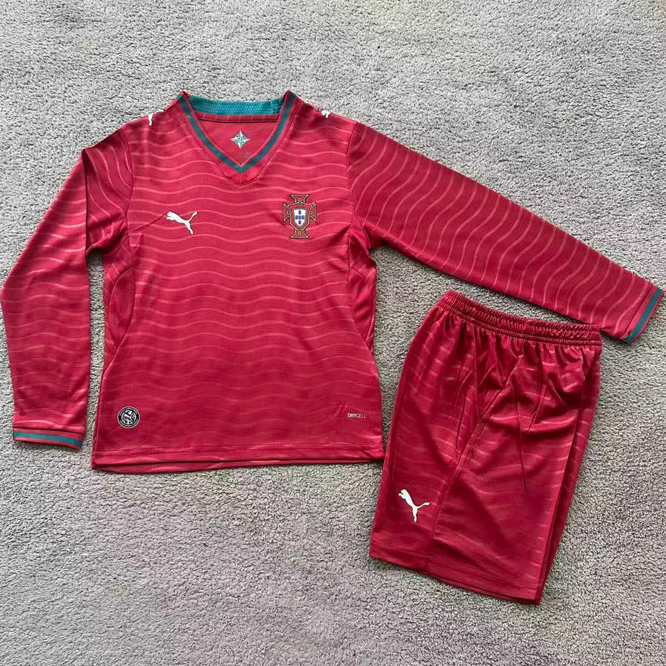 Maillot Portugal Domicile Manches Longues 2026 Enfant