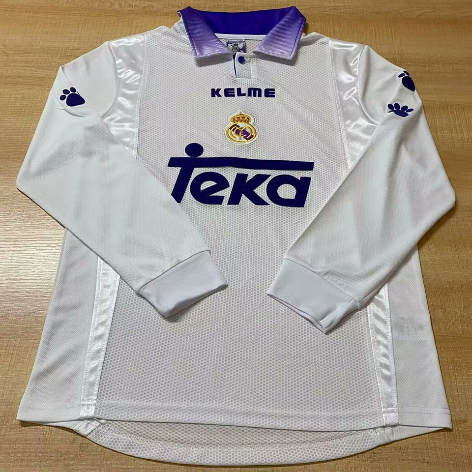 Maillot Real Madrid Domicile Manches Longues Rétro 1997/98