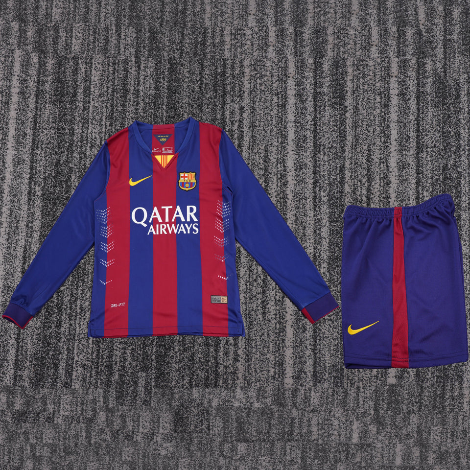 Maillot Barcelone Domicile Manches Longues Rétro 2014/15 Enfant