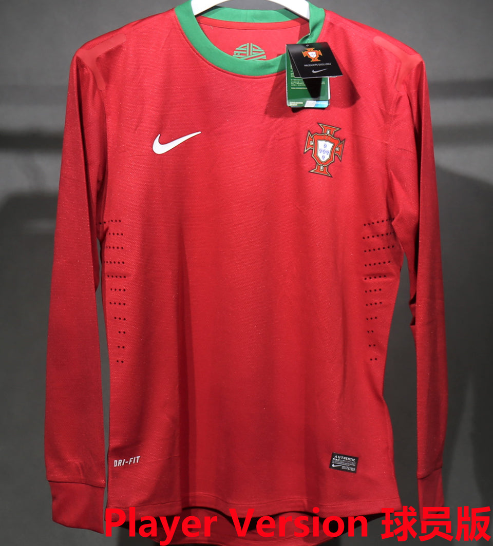 Maillot Portugal Domicile Manches Longues Rétro 2012 (Version Joueur)