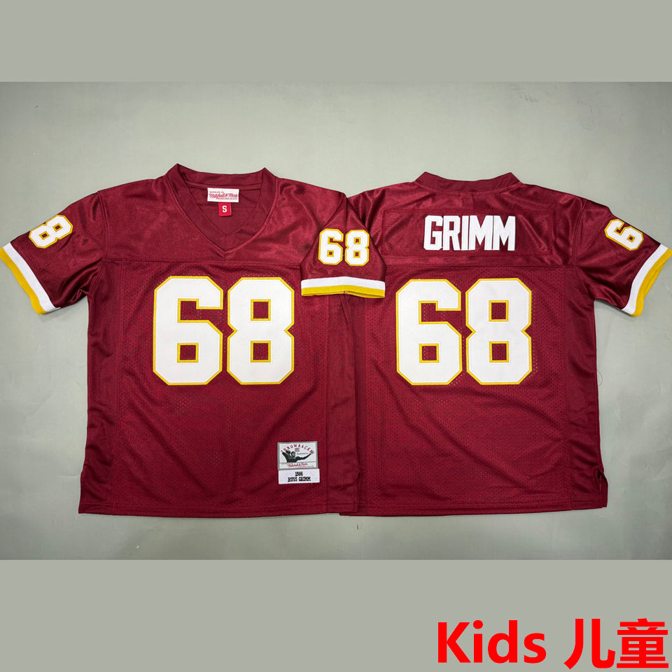 Maillot Grimm 68 Washington Commanders Rétro Enfant
