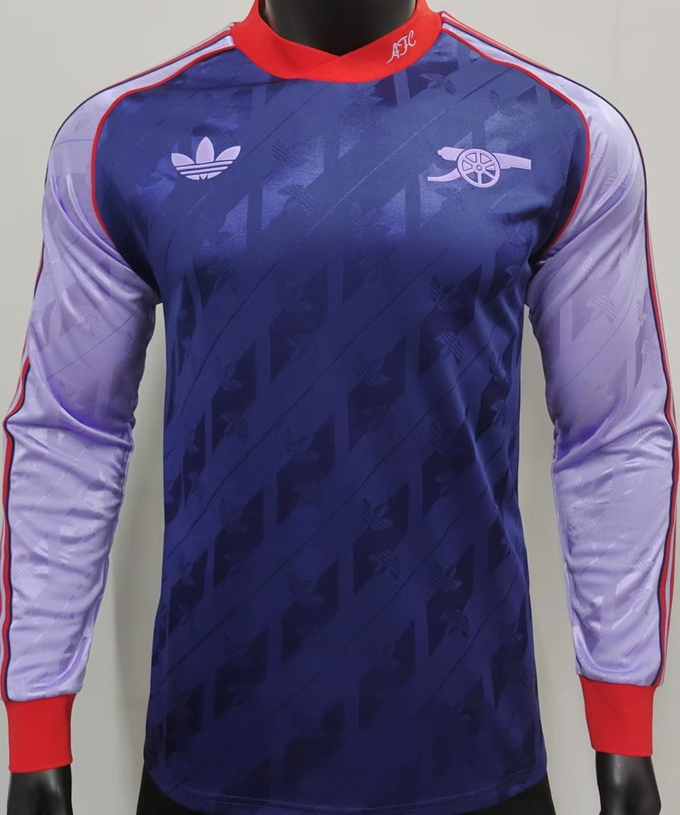 Maillot Arsenal Manches Longues Rétro 2025 (Version Joueur)