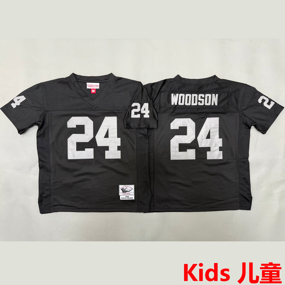 Maillot Woodson 24 Las Vegas Raiders Rétro Enfant