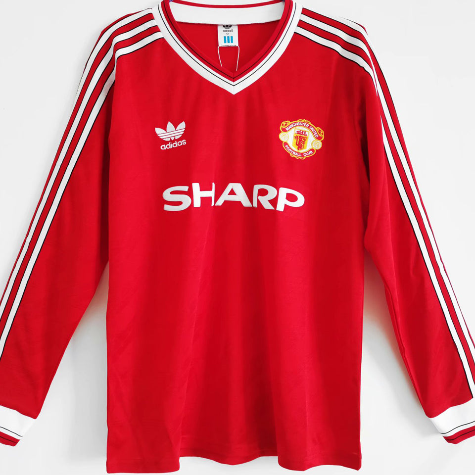 Maillot Manchester United Domicile Manches Longues Rétro 1986