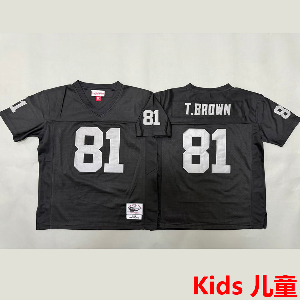 Maillot T Brown 81 Las Vegas Raiders Rétro Enfant