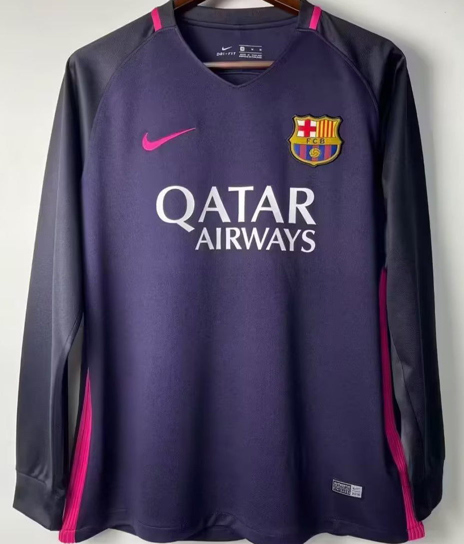 Maillot Barcelone Extérieur Manches Longues Rétro 2016/17