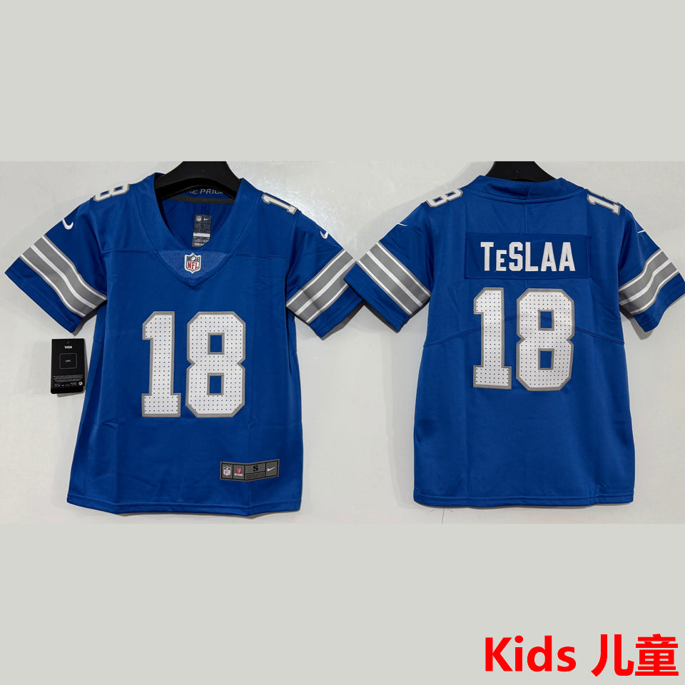 Maillot Teslaa 18 Detroit Lions Enfant