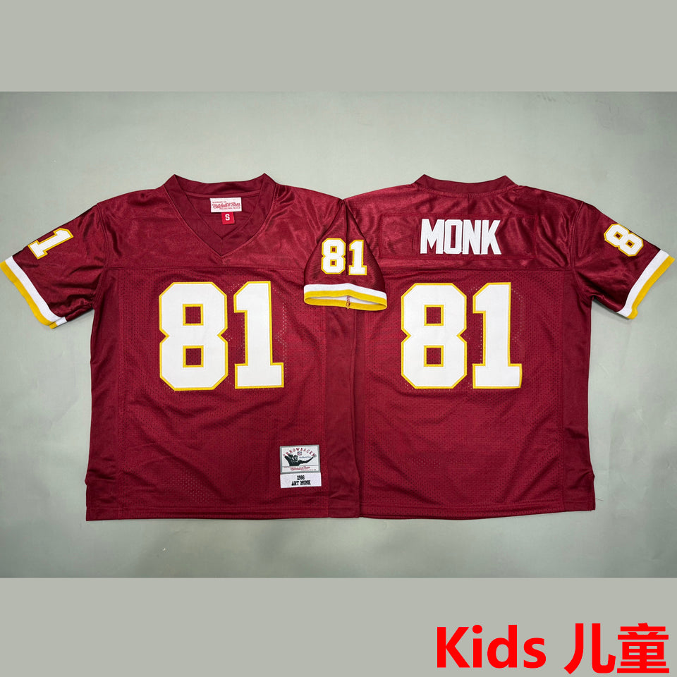 Maillot Monk 81 Washington Commanders Rétro Enfant