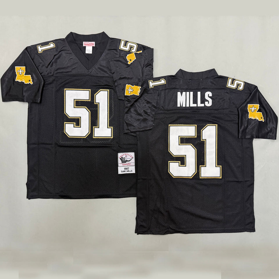 Maillot Mills 51 Men S New Orleans Saints Rétro